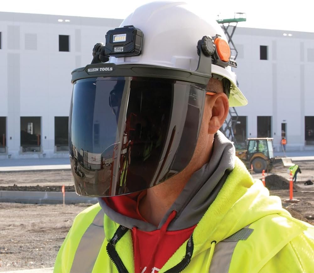 Klein Tools 60475 Safety Replacement Face Shield Frame, for Use with Safety Helmets, Cap Style and Full Brim Hard Hats