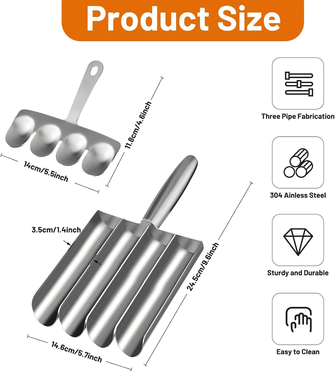 Cozioz 4-in-1 Meatball Maker Tool, Stainless Steel Kitchen Gadget for Quickly Creating Uniform Meatballs or Round Pastries