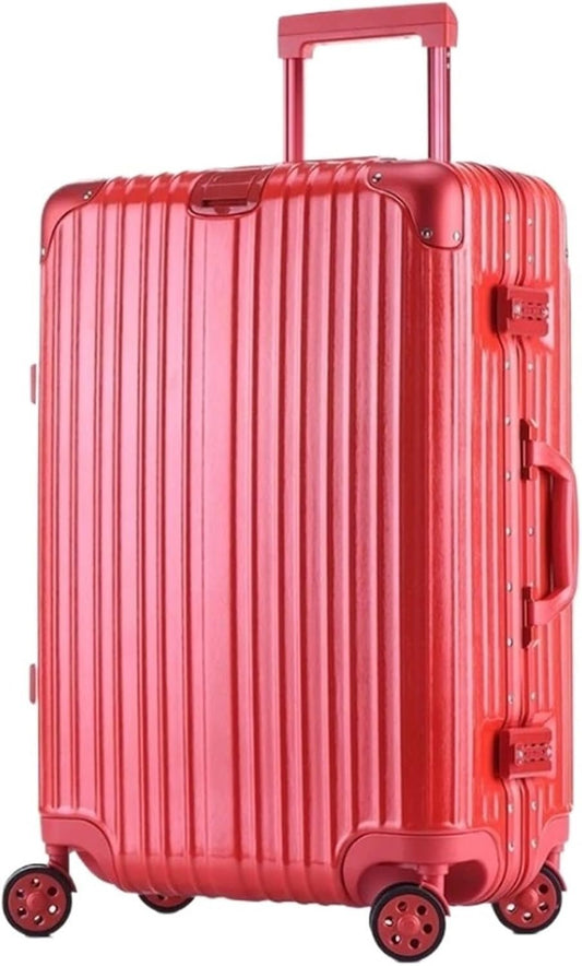 Luggage Suitcase Travel Suitcases with Wheels Large Capacity Hard Edge Luggage Security Combination Lock Lightweight Suitcase (Color : D, Size : 20in)