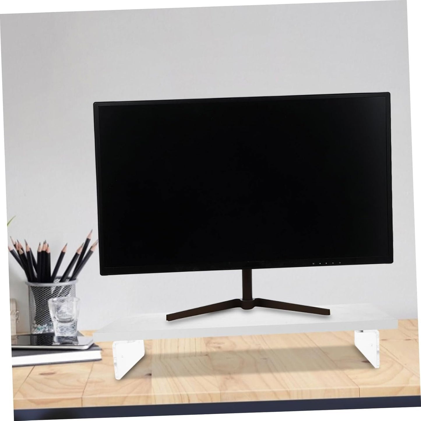 jojofuny Acrylic Monitor Stand Riser Sturdy Desktop Laptop Riser for Home Office Compact Design Ergonomic Height for Improved Eye Level and Workspace Organization