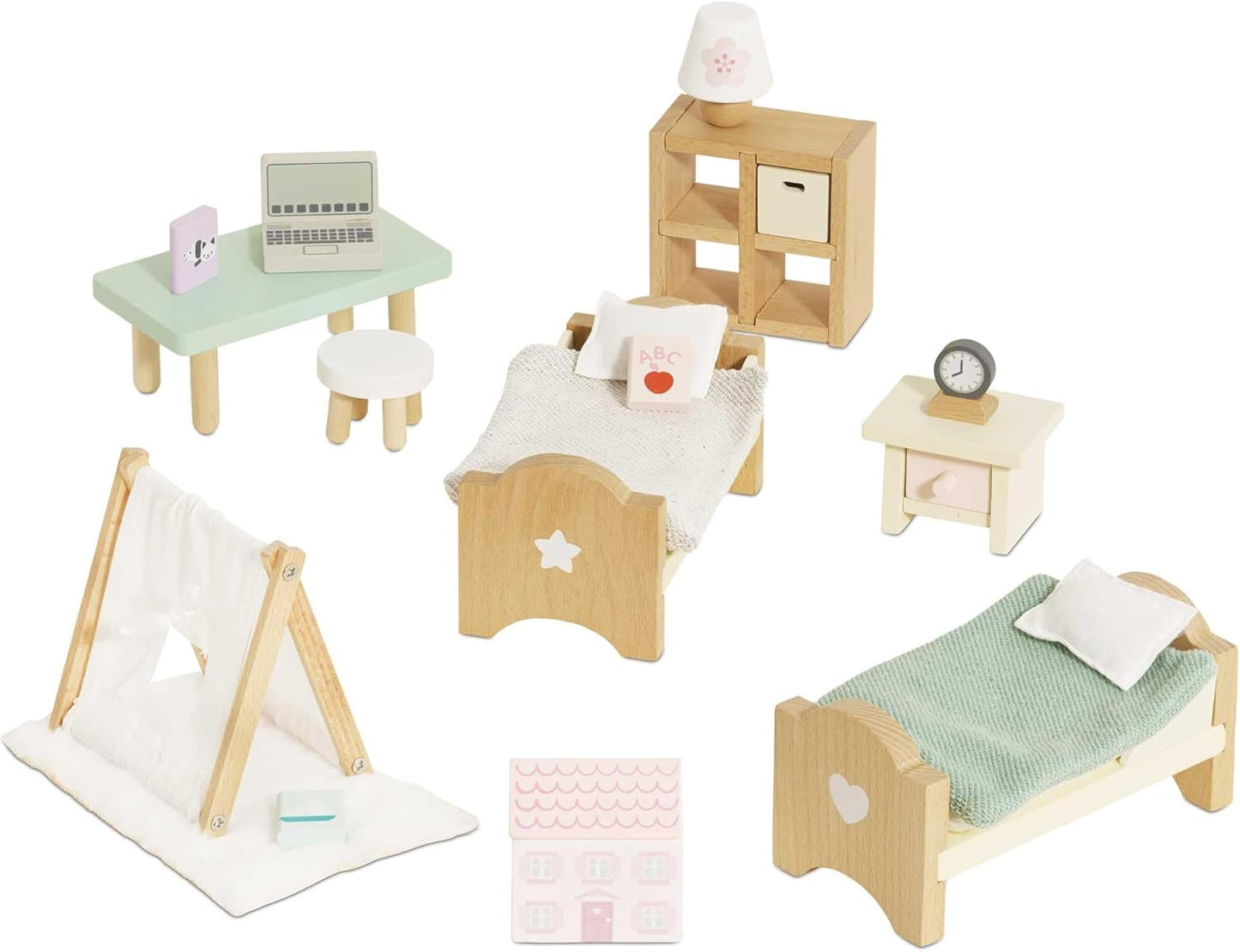 Le Toy Van - Wooden Doll House Daisylane Children's Bedroom Play Set For Dolls Houses, Dolls House Furniture Sets - Suitable For Ages 3+