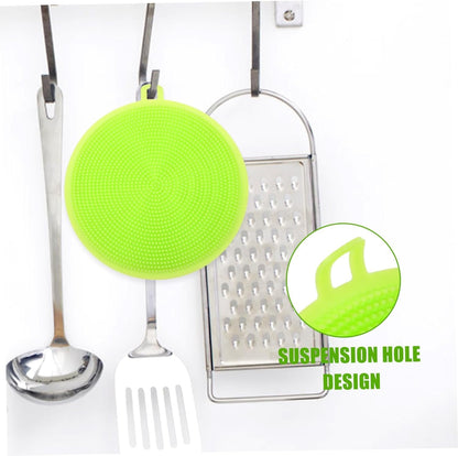 GOOHOCHY Silicone Scrubbing Brush Pad for Kitchen Cleaning Non Stick Dishwashing Brush for Cookware Safe for