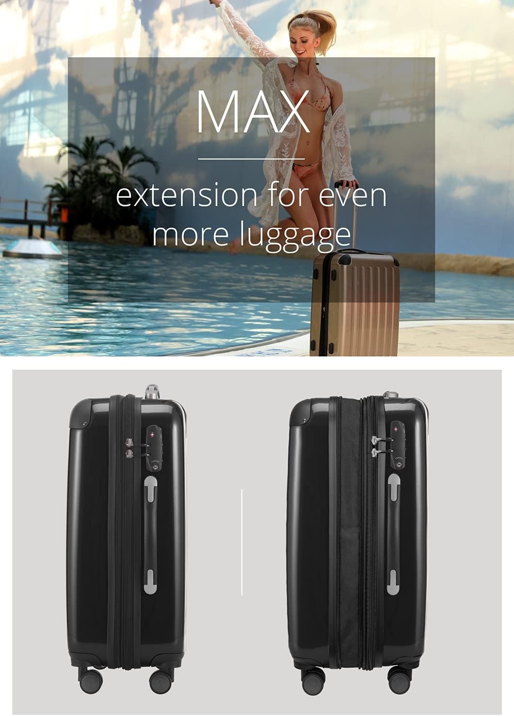 HAUPTSTADTKOFFER - Luggage, Black, 55, Hand Luggage