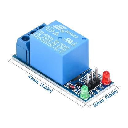 5pcs 5v 1 Channel Relay Module with Optocoupler Relay Control Board Low Level Trigger Relay Shield Module Indicator Light