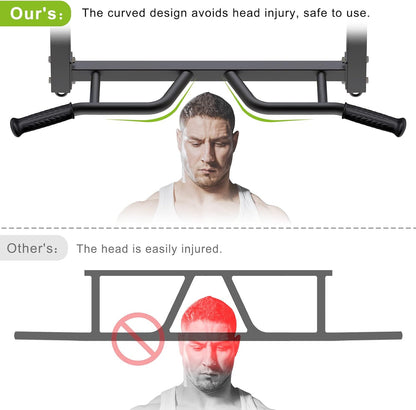 Kipika Multifunctional Joist Mounted Pull Up Bar, 4 Levels of Height Adjustment, Multi-Angle Grip, Chin Up Bar Joist Mount, Home Gym Workout Strength Training Equipment