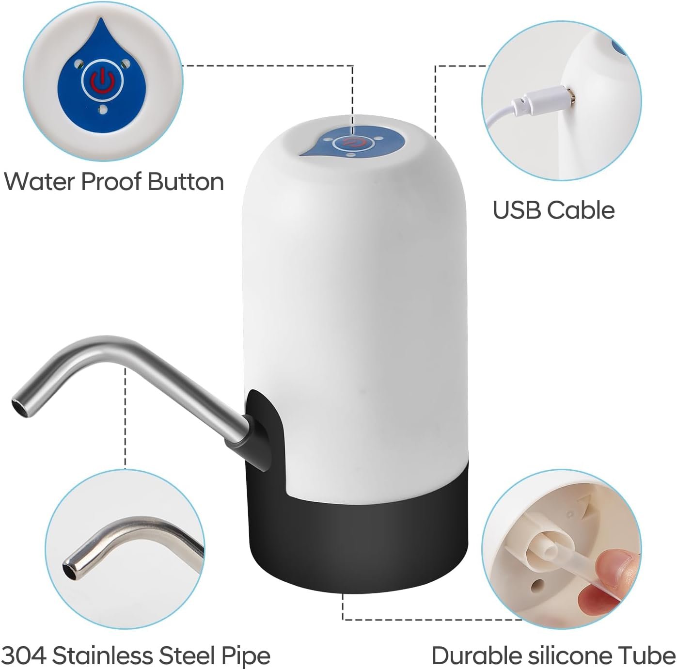 Water Play Table Pump for Kids and Toddlers, Portable Mini Water Pump Summer Outdoor Water Toys, Water Table Accessories