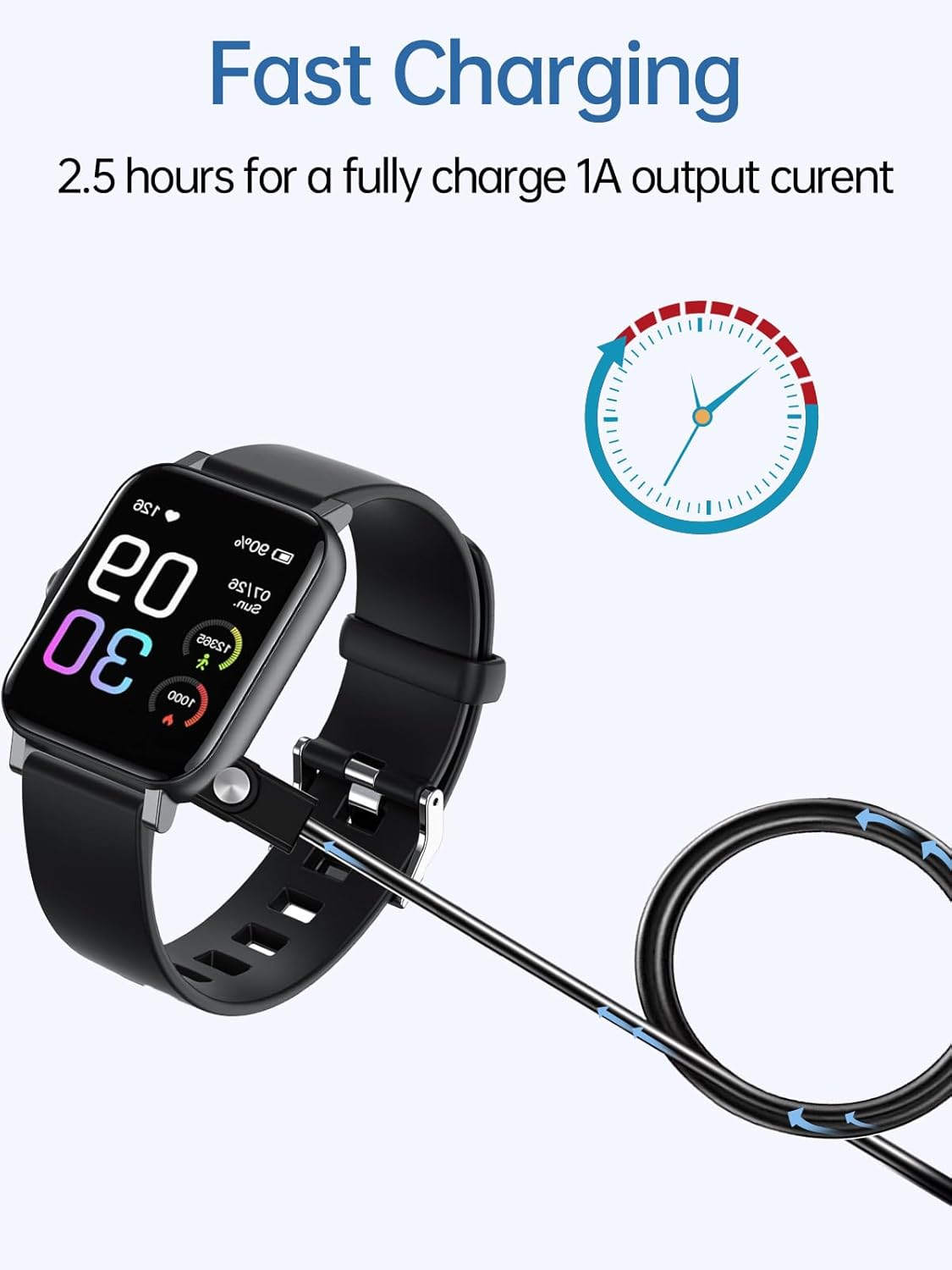 WUNIAK Charging Cable for WGP Smart Watch Health Fitness Tracker, Magnetic USB Flexible Charging Cable Accessories for WGP Smart Watch Health Fitness Tracker,(2 Pack)
