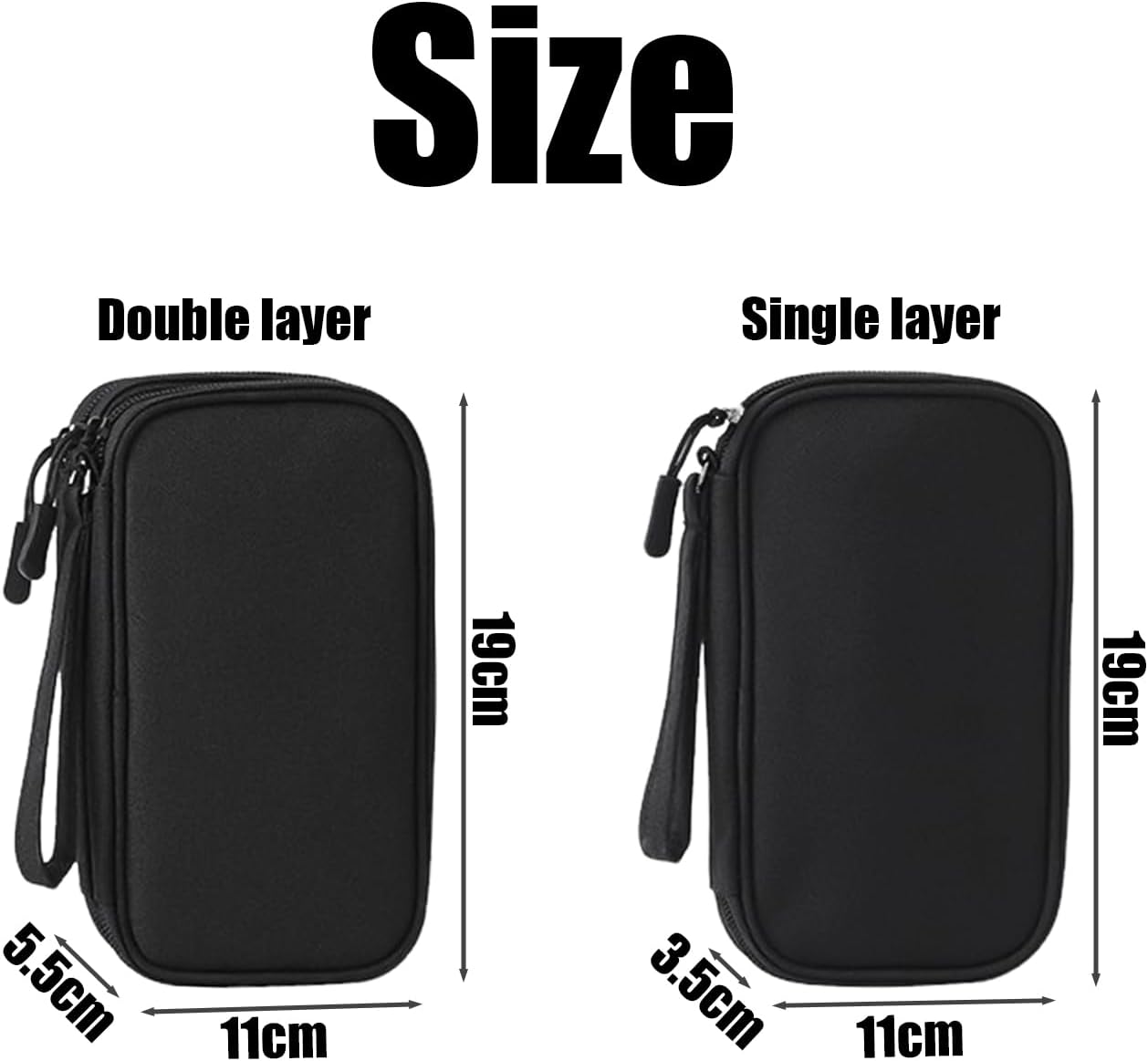 2pcs Digital Accessories Case, Double and Single Layer Waterproof Travel Bag Electronics Accessories Travel Accessories Case G