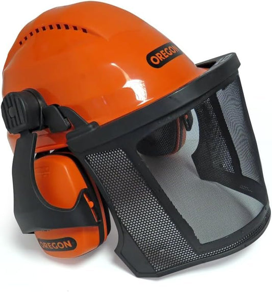 Oregon 562413 Waipoua Professional Chainsaw Safety Helmet with Protective Ear Muff and Mesh Visor, Hard Hat Safety Protection Equipment, Black