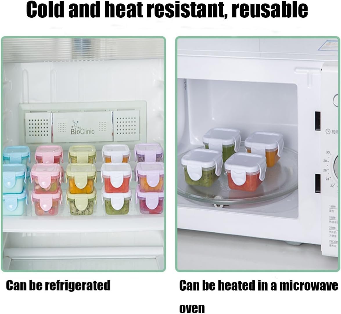 Small Food Storage Containers with Lids 6 Pcs, 2 oz Salad Dressing Containers, Suitable for Food, Sauces, Condiments, Snacks, Fruits