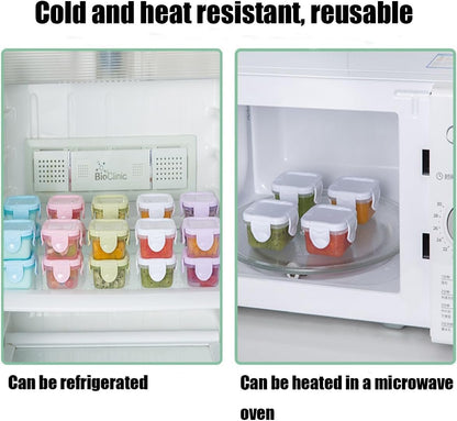 Small Food Storage Containers with Lids 6 Pcs, 2 oz Salad Dressing Containers, Suitable for Food, Sauces, Condiments, Snacks, Fruits