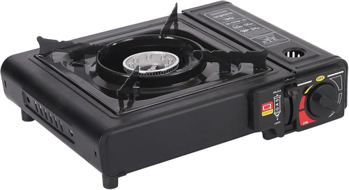 Ungtyb Stove for Camping, Portable Burner, Single Foldable Design, Built-In Piezo Ignition, Compact Outdoor Gear, Travel Cooking Tool, Beach Hiking Adventure Ready for Campfire Use 12.99x10.63x3.35in