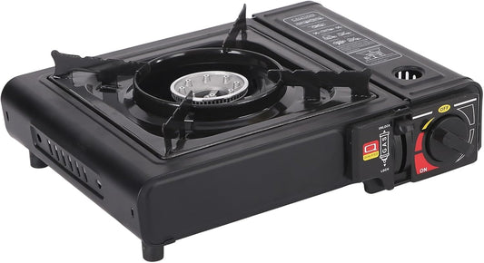 Ungtyb Stove for Camping, Portable Burner, Single Foldable Design, Built-In Piezo Ignition, Compact Outdoor Gear, Travel Cooking Tool, Beach Hiking Adventure Ready for Campfire Use 12.99x10.63x3.35in