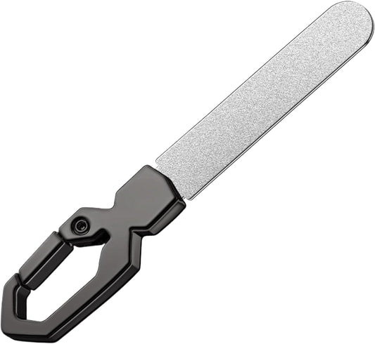 Mimoqk Metal Fingernail File, Double Sided Stainless Steel Nail Grinding Tool, Portable Nail Care Accessory Women, Men, and Toenail Grooming, Personal Hygiene for Home Use, 3.5inch
