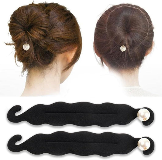 WKRTDY Set of 2 Quick Bun Maker for Braiding and Curling Hair, Magic Donuts for Quick and Easy Harvesting - Ideal for Any Occasion!
