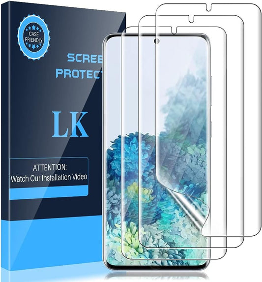 LK 3 Pack Screen Protector for Samsung Galaxy S20 / Galaxy S20 5G 6.2 inch, New Version, Full Coverage, Case Friendly, HD Clear Flexible TPU film