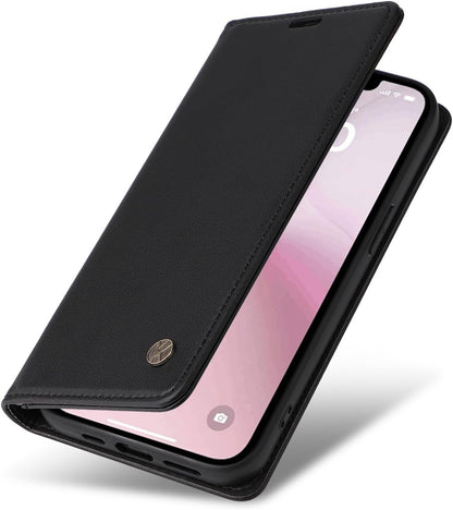YBFJCE Case for iPhone 16e PU Leather Wallet Cover, Flip Folio Case with Card Holders,Magnetic Phone Cover Compatible with iPhone 16e,Black
