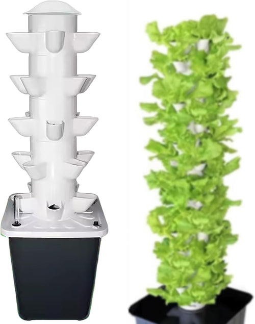 FXNFXLA Torre idroponica 2025, Kit per Sistema di Coltivazione idroponica Verticale con Pompa dell'Acqua, Timer, irrigazione Intelligente, per Erbe aromatiche, Frutta e Verdura