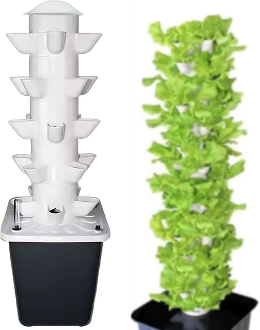 FXNFXLA Torre idroponica 2025, Kit per Sistema di Coltivazione idroponica Verticale con Pompa dell'Acqua, Timer, irrigazione Intelligente, per Erbe aromatiche, Frutta e Verdura