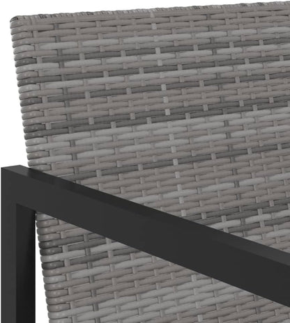 vidaXL 9 Piece Modern Outdoor Dining Set, Poly Rattan Construction with Cushions and Tempered Glass Table Top, Garden/Patio Furniture - Grey