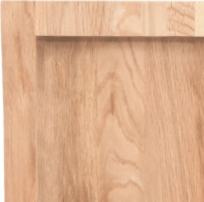 Light Brown Oak Wood Tabletop, 60 x 40 x 4 cm, Solid Treated Wood, Live Edge Design, Replacement Top for Kitchen Coffee Table, Dining Table, Desk Surface