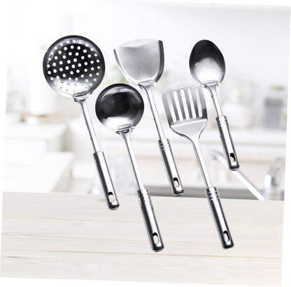 VERDANVERSE 5Pcs Stainless Steel Kitchen Utensil Set Cooking Spoons Spatula Tools Ergonomic Design for for Home Cooking and Food Prep