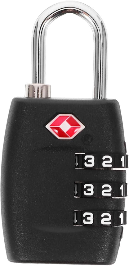 Outanaya -335 Padlock Luggage Padlock Combination Lock Approved for Luggage Security 3- Combination Travel Security Cable Lock