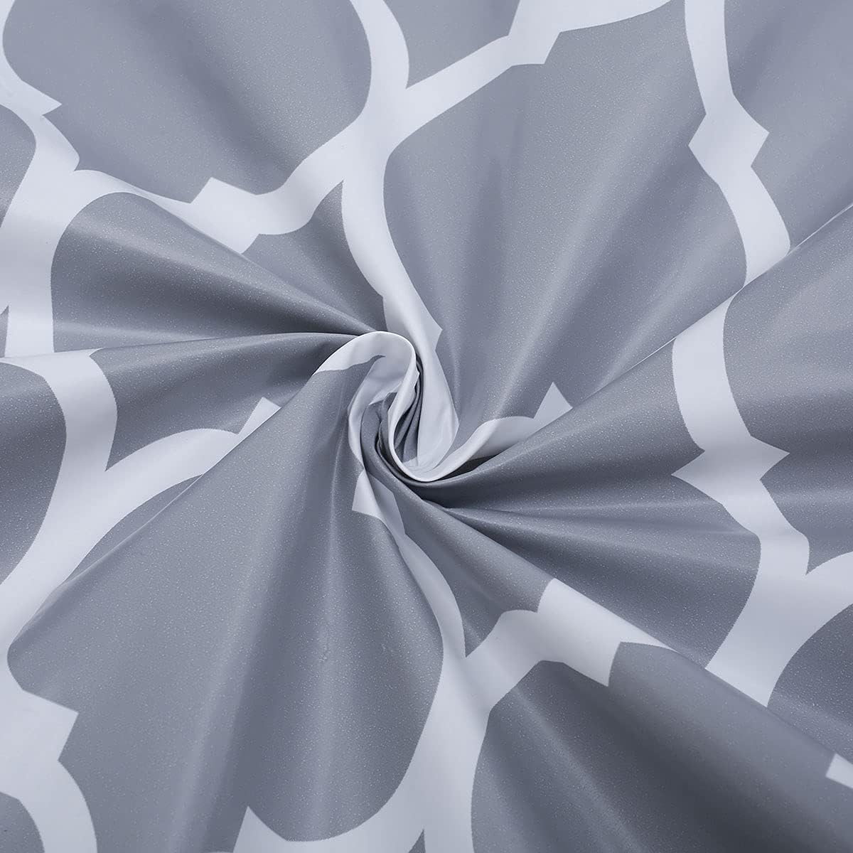 HSHGZSR Waterproof Round Tablecloth Elastic Edged Fitted Table Cover Wipeable Oil Proof Table Cloth for Kitchen Dining Room Tabletop (Grey, 43.3-55.1 Inch in Diameter)