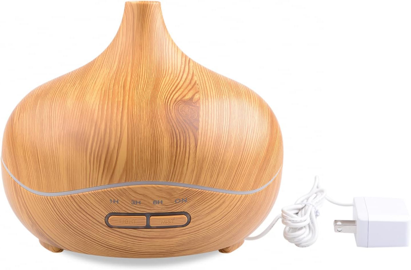 300ml Aromatherapy Essential Oil Diffuser Wood Grain Button Control ltrasonic Air Humidifier Cool Color LED Lamp