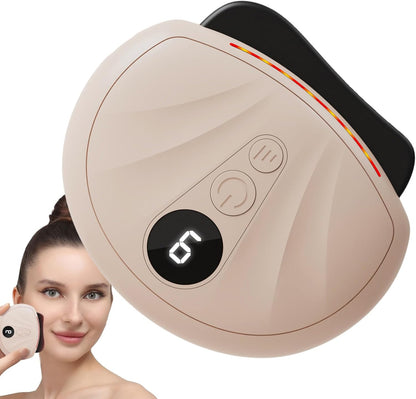GkgWuxf Face Scraper Tool,Thermal De-Puffing Face Lifting Device Scraper | Electric Beauty Machine Scrubber For Double Chin And Skin Care