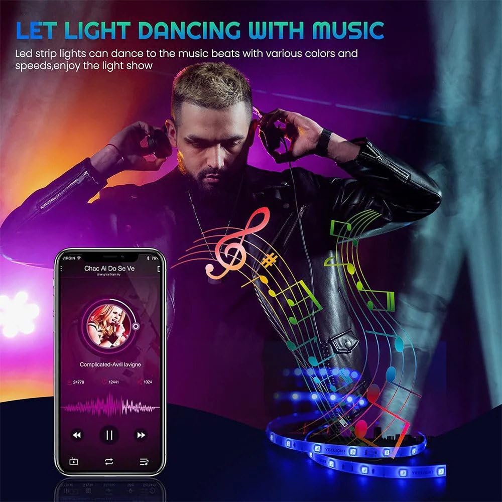 Yeelight 2M Smart WIFI LED Light Strip Plus Color Changing Bedroom Ceiling Outdoor Remote USB App Voice Control Alexa Tape