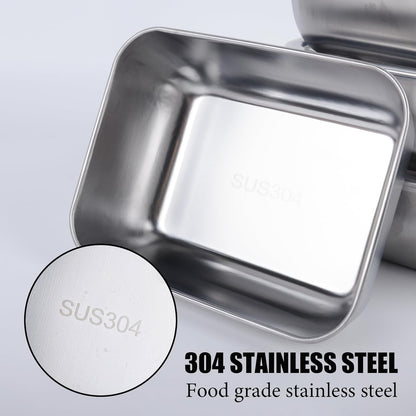 6pcs Stainless Steel Food Storage Containers with Leak Proof Plastic Lids 500ml Reusable Containers for Oven Freezer Dishwasher Safe