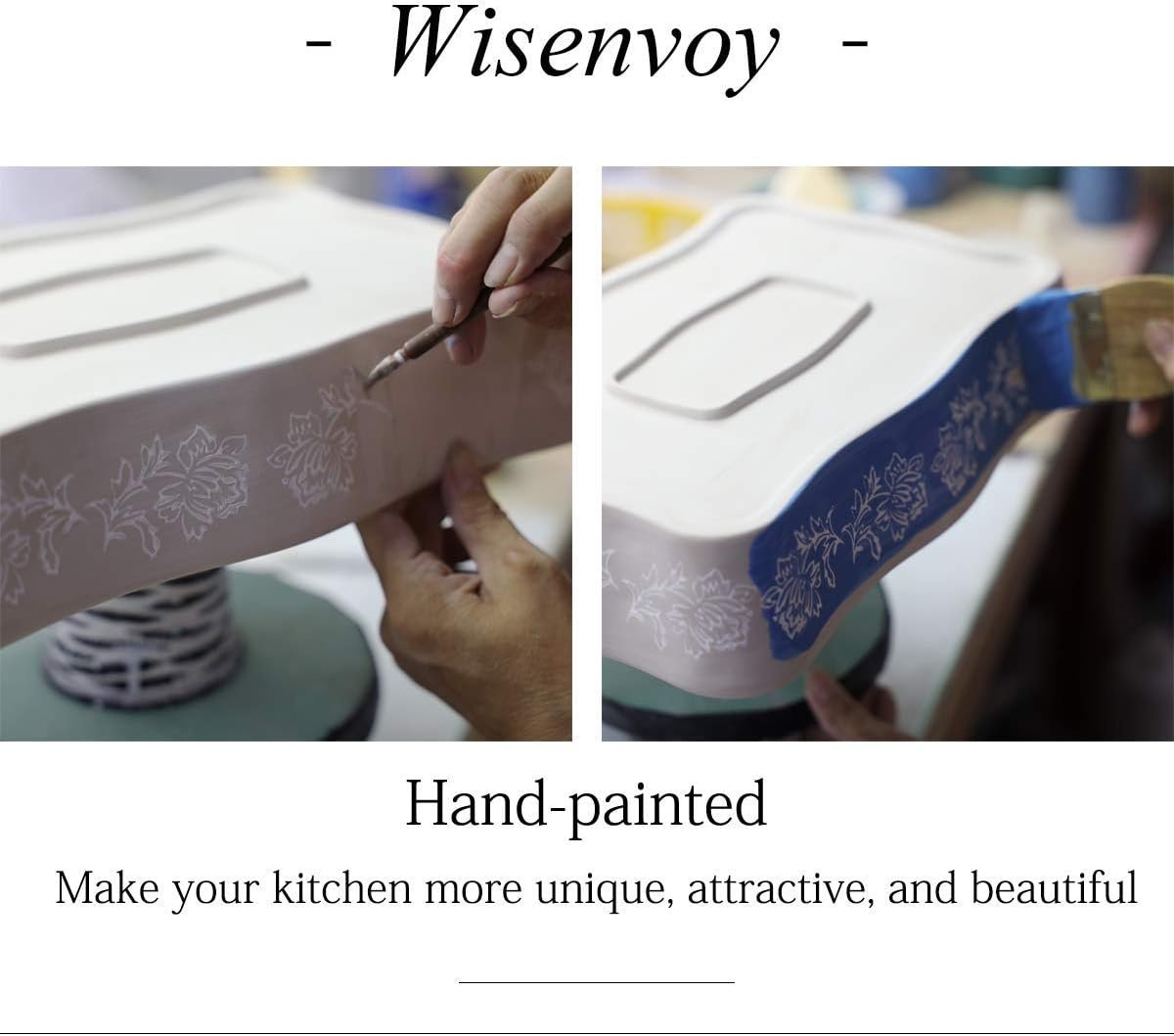 Wisenvoy Baking Dish Casserole Dish Ceramic Lasagna Pan 2-Pcs Bakeware Sets Baking Dishes Baking Set Baking Dish Set