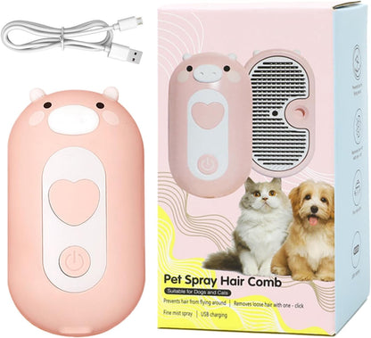 Pet Steamer Brush, Dog Brush, Multifunctional Remover Comb Slicker, Grooming Tool for Pets. Shedding, Washing, Drying, Shower, Spa Bath, Shampooing, 2.36x1.38x4.33 Inches