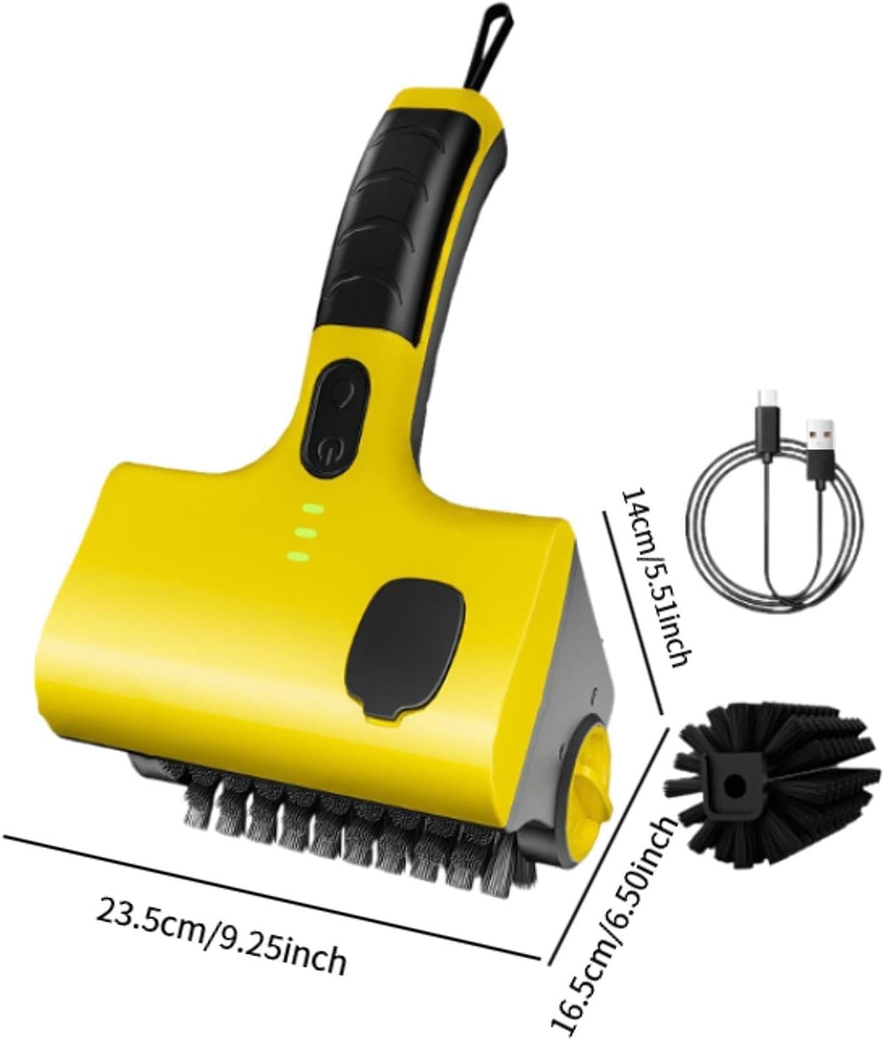 Baoblaze Electric Grill Brush Cordless Rechargeable Ergonomic Grip Sturdy Multifunction Grill Accessories Scrub Brush for Barbecue