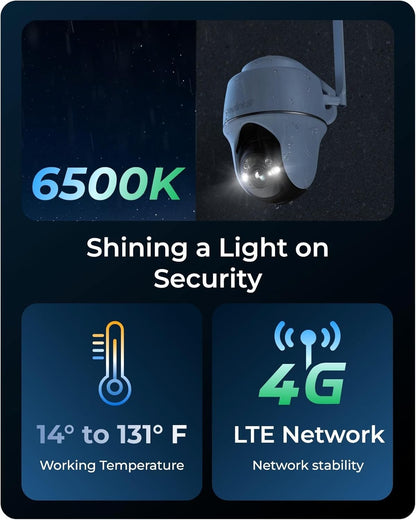 REOLINK Go PT Ultra+SP, 4K Cellular Security Camera Wireless Outdoor, 3G/4G LTE,No WiFi, SIM Card+32GB SD Card Included, Solar Powered, Color Night Vision, Local/Cloud Storage, Smart Detection