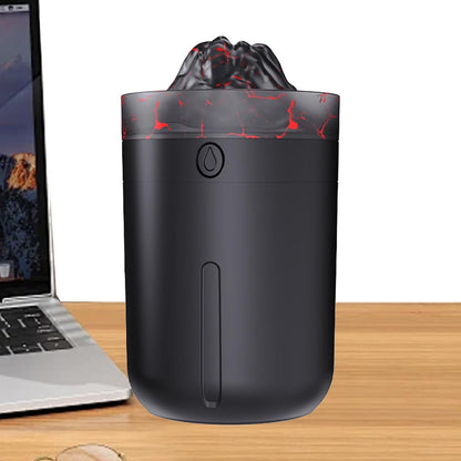 Humidifier For Bedroom,145g Volcano Humidifier, Oil Diffuser Electric With Ambient Light And 2 Fog Modes, Multi-Colored Flame Humidifier With Mist Control Ultrasonic Air Diffuser For Personal Use