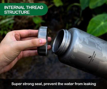 Boundless Voyage Titanium Water Bottle Big Capacity Wide Mouth Ultralight Leak-Proof Tea Coffee Canteen Cup Drinkware for Outdoor Camping Picnic Hiking Cycling Sports 35.5oz/1050ml Ti1591B