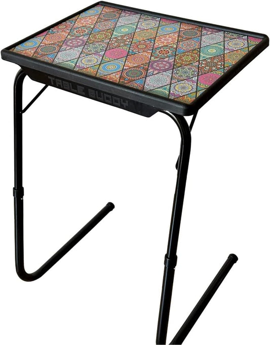 OAK N' OAK Bunny Bear Table-Mandala Design® | Adjustable Multi Position Portable Folding Table Mate for Bed Trey, Work, Watch TV, Dining, Study, Outdoor & Office Furniture (Mandala)