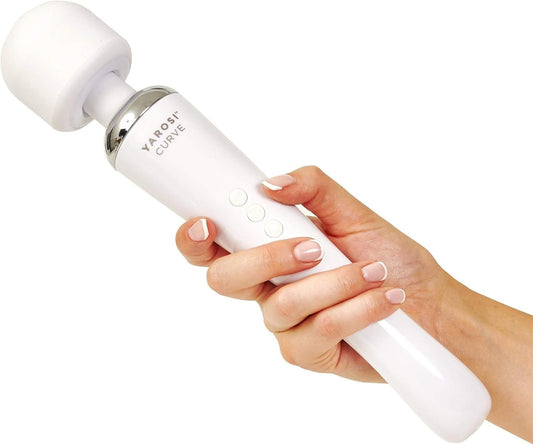 Yarosi Cordless Curve Therapeutic Device - 8 Powerful Speeds and 20 Patterns - For Muscle Aches and Sports Recovery - Rechargeable - Wireless and Travel Friendly - White