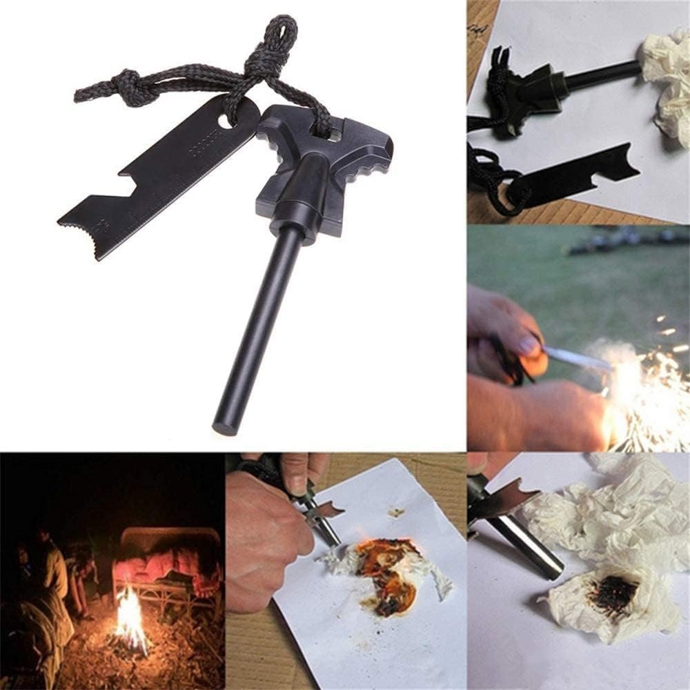 2 Pieces Ferro Rod Flint Fire Starter Kit,Ferrocerium Ferro Rod,Fire Starter,with Magnesium Flint Outdoor Camping Emergency Survival Tool