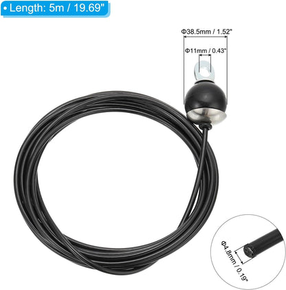 PATIKIL Pulley Cable, Adjustable Fitness Cable Pulley System Replacement Thick 4mm Heavy Gym Cable Pulley Attachment for Home Cable, Black (E-5m)