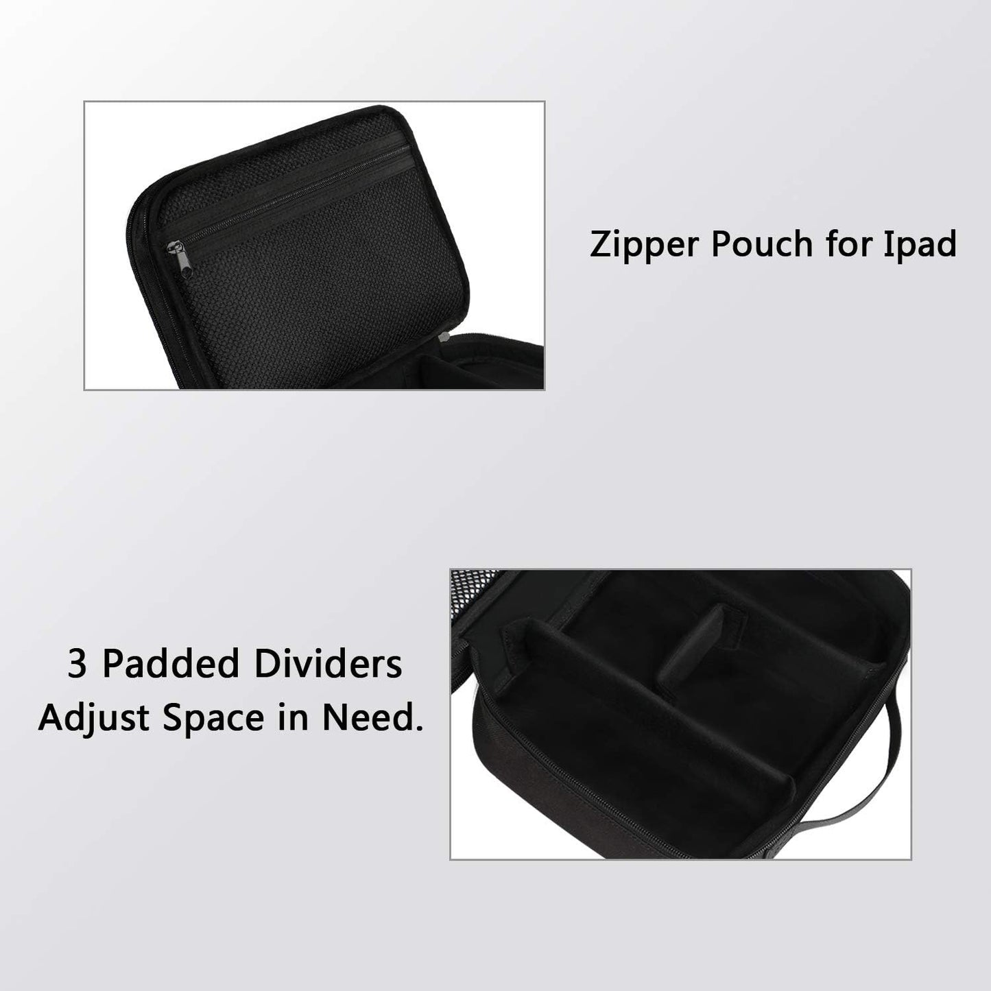 MATEIN Travel Cable Organizer, Waterproof Cable Bag for Travel Accessories, Multifunctional Charger Cable Organizer, Data Cable, Mouse, USB Stick, Mini Tablet, Black