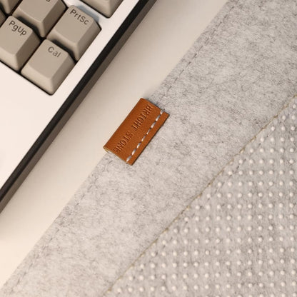 Bright Stone Felt Desk Mat,Non-Slip Mouse Pad,27.5"x11.8" Office Supplies Desk Protector, Desk Accessories for Home and Office (Light Gray)