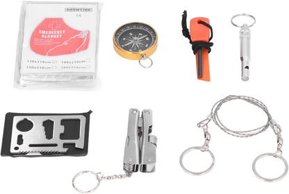 QANYEGN Survival Tool Kit, Outdoor Survival Box Survival Tools, Portable Emergency Box for Car Home Travel Camping Office Sports