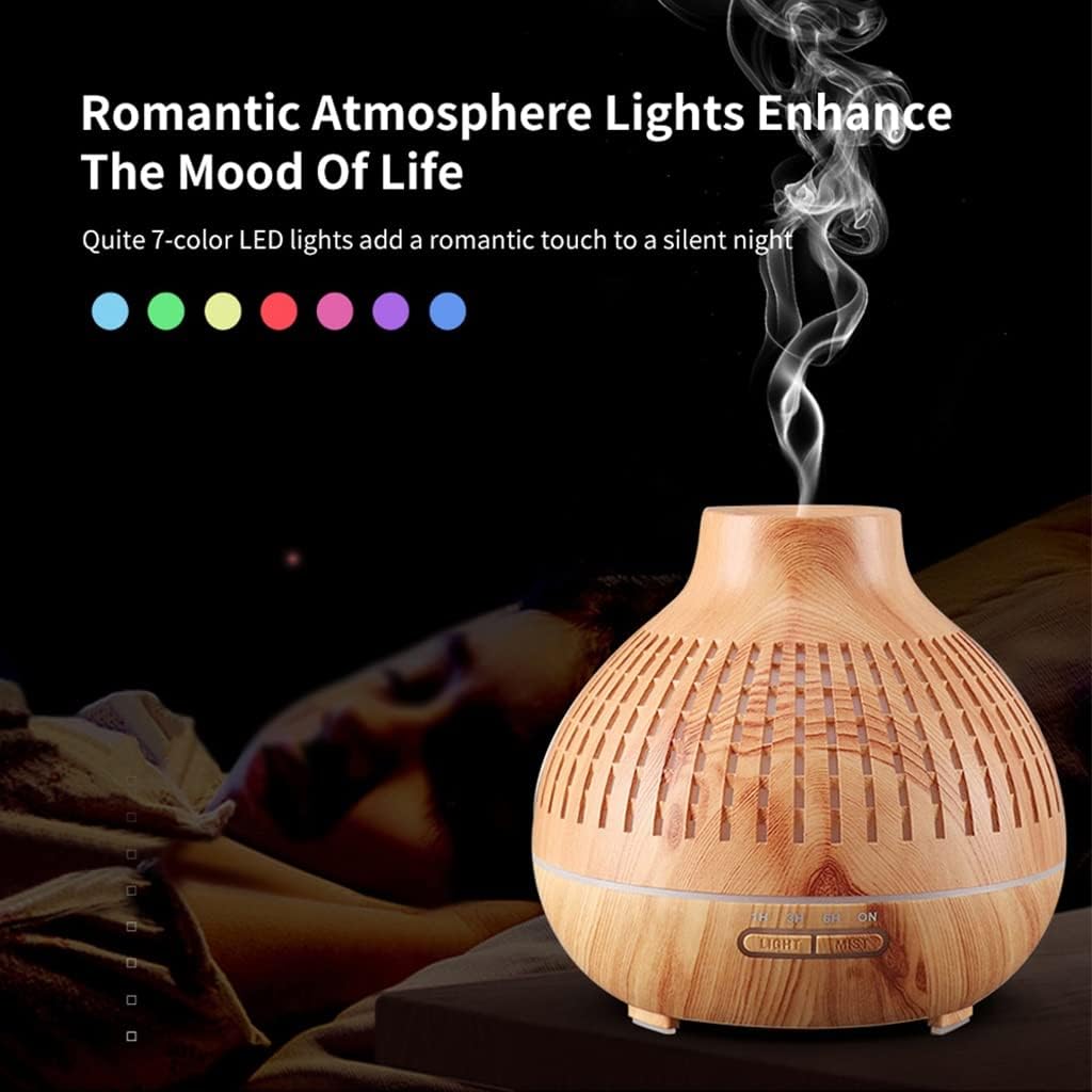 Aroma Diffuser Electric Humidifier Air Humidifier Remote Control Cool Mist Maker Fogger Essential Oil Diffuser LED Lamp(white-Patch five-pointed star4)