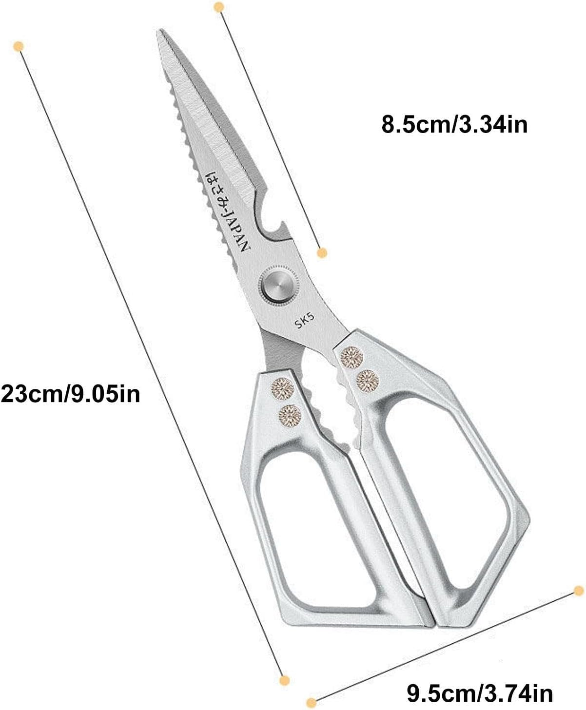 Powerful Kitchen Scissors For Chicken Bones - Stainless Steel Food Cutting Scissors With Bottle Opener And Walnut Cracker, Heavy Duty Kitchen Tool Cutting Shears For Poultry, Meat, And Bones