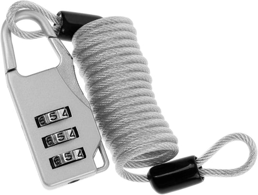 Amosfun 1Set Adjustable Theft Cable Lock for Luggage Motorcycles and Scooters Heavy Duty Spring Wire Combination Lock Design for Enhanced Security and Portability