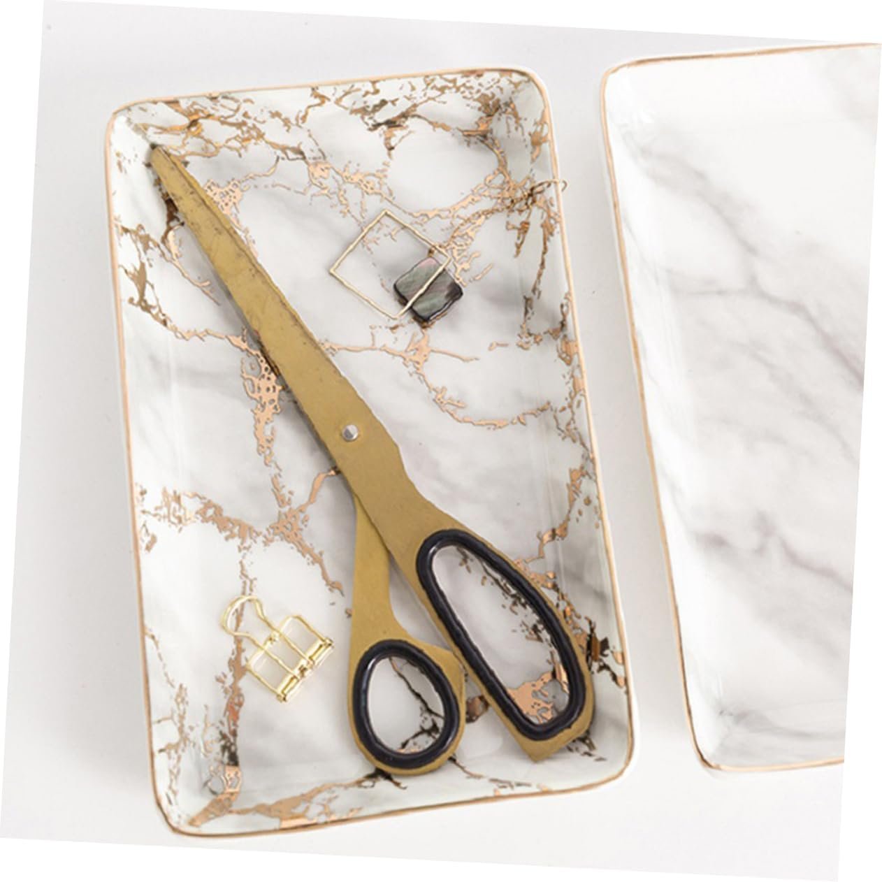 Holibanna Storage Plate Jewelry Tray Decoration Tray Decorative Trays Jewelry Display Plate Decorative Tray Desktop Decoration Ceramic Tray