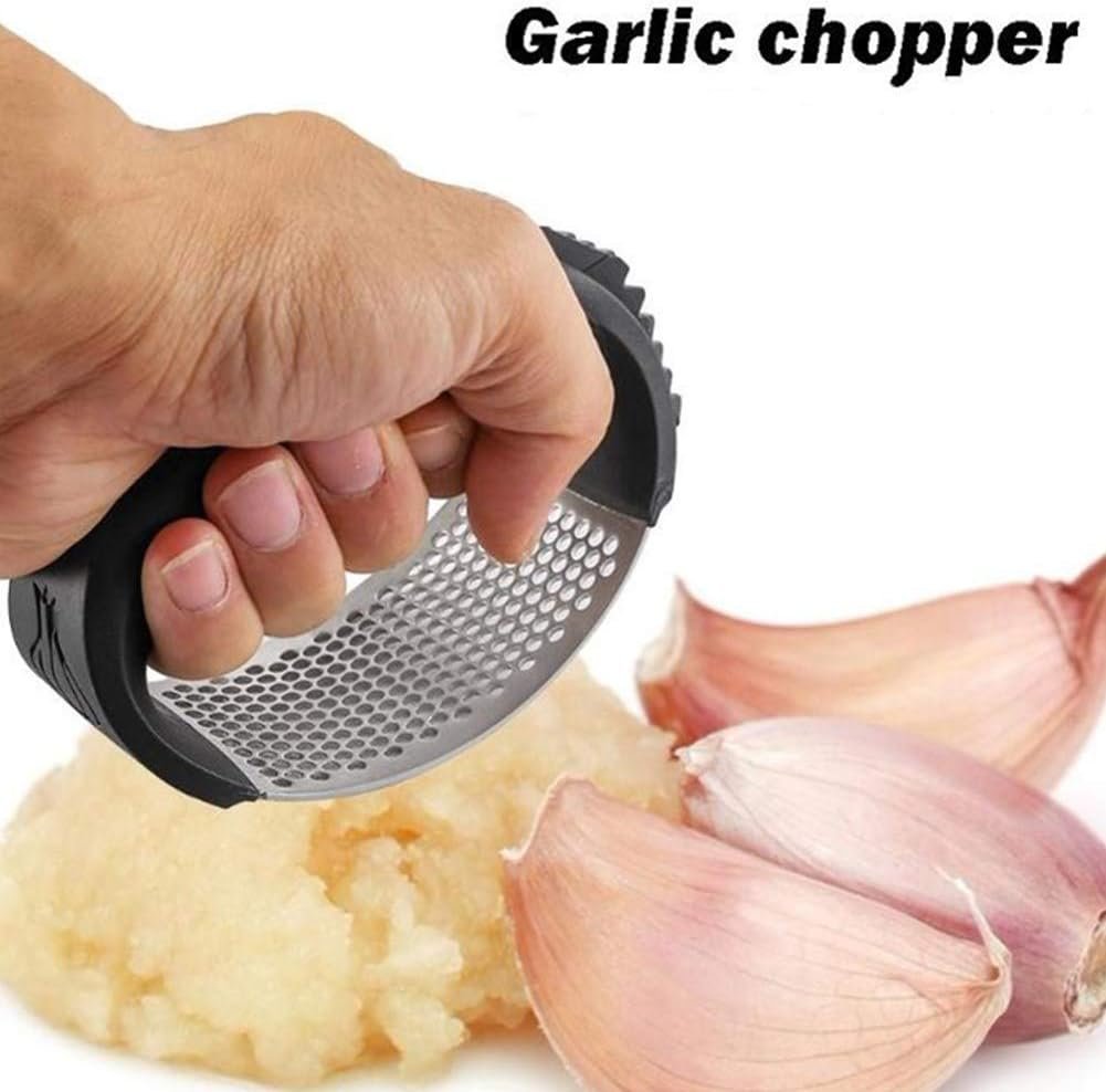 Zongha Garlic Press Stainless Steel Garlic Press Garlic Rocker Kitchen Utensils Garlic Peeler Kitchen Gadgets and Tools Black, One Size